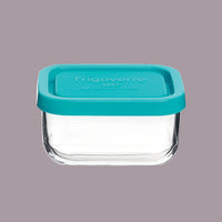 GlassBowl Rectangular - Blue lid 13x10x6.5cm - Kolli (12 pcs) price per pcs.